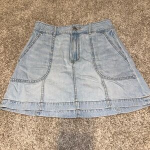 American light wash jean skirt